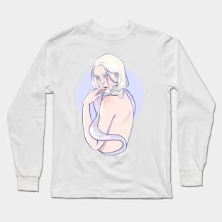 Lavender Boy Blonde White Snake Long Sleeve T-Shirt